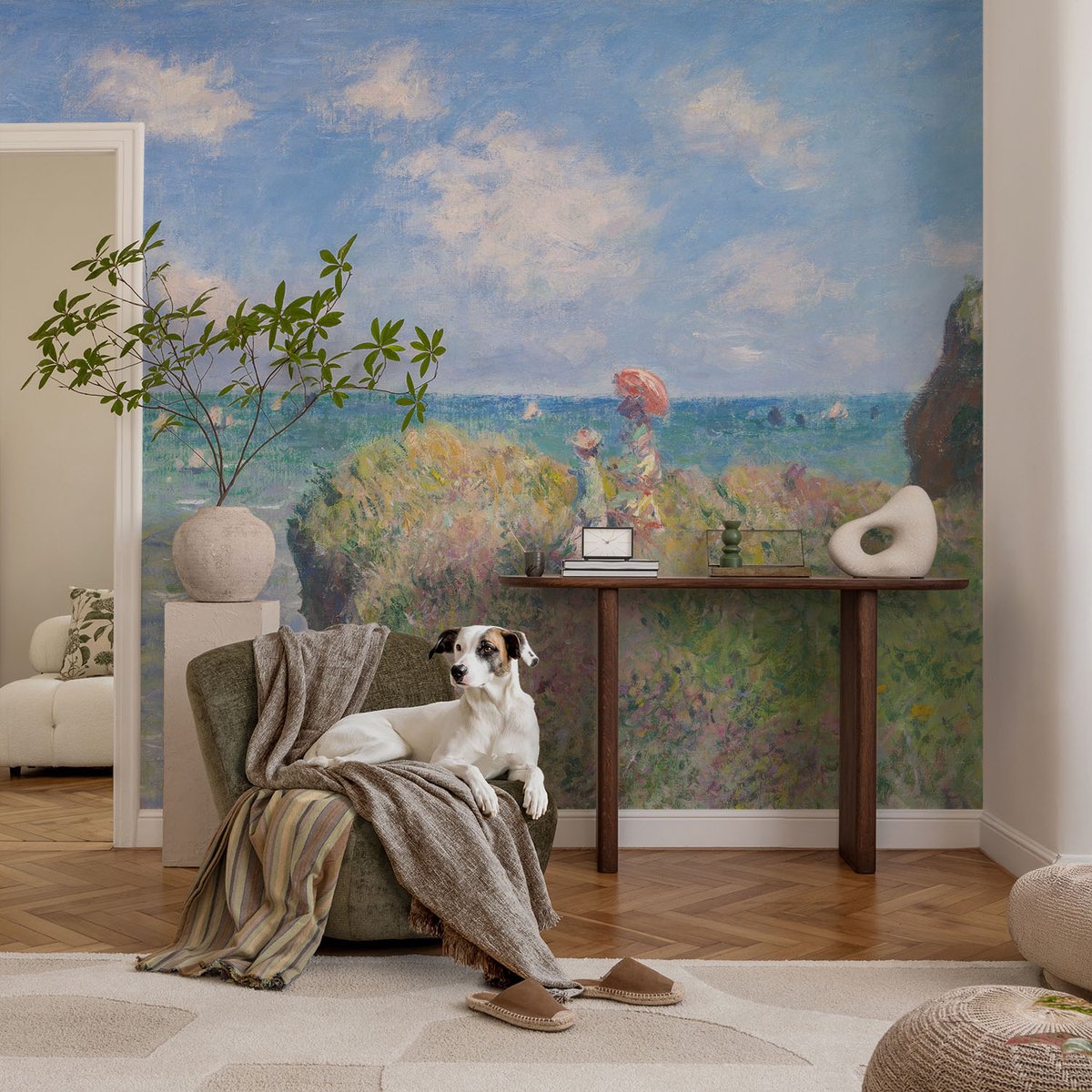 Coloray Vliesbehang - Blauw Snellijm Behang - 104x70 cm - Vreedzaam Landschap Muurschildering - Slaapkamer behang Landschappen - Fotobehang Vlies - Slaapkamer behang