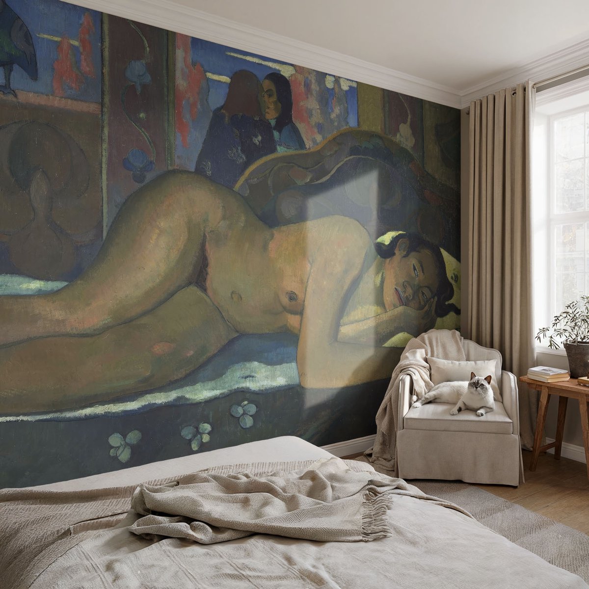 Coloray Vliesbehang - Blauw Snellijm Behang - 104x70 cm - Exotische Vrede Muurschildering - Slaapkamer behang Deel - Fotobehang Vlies - Slaapkamer behang