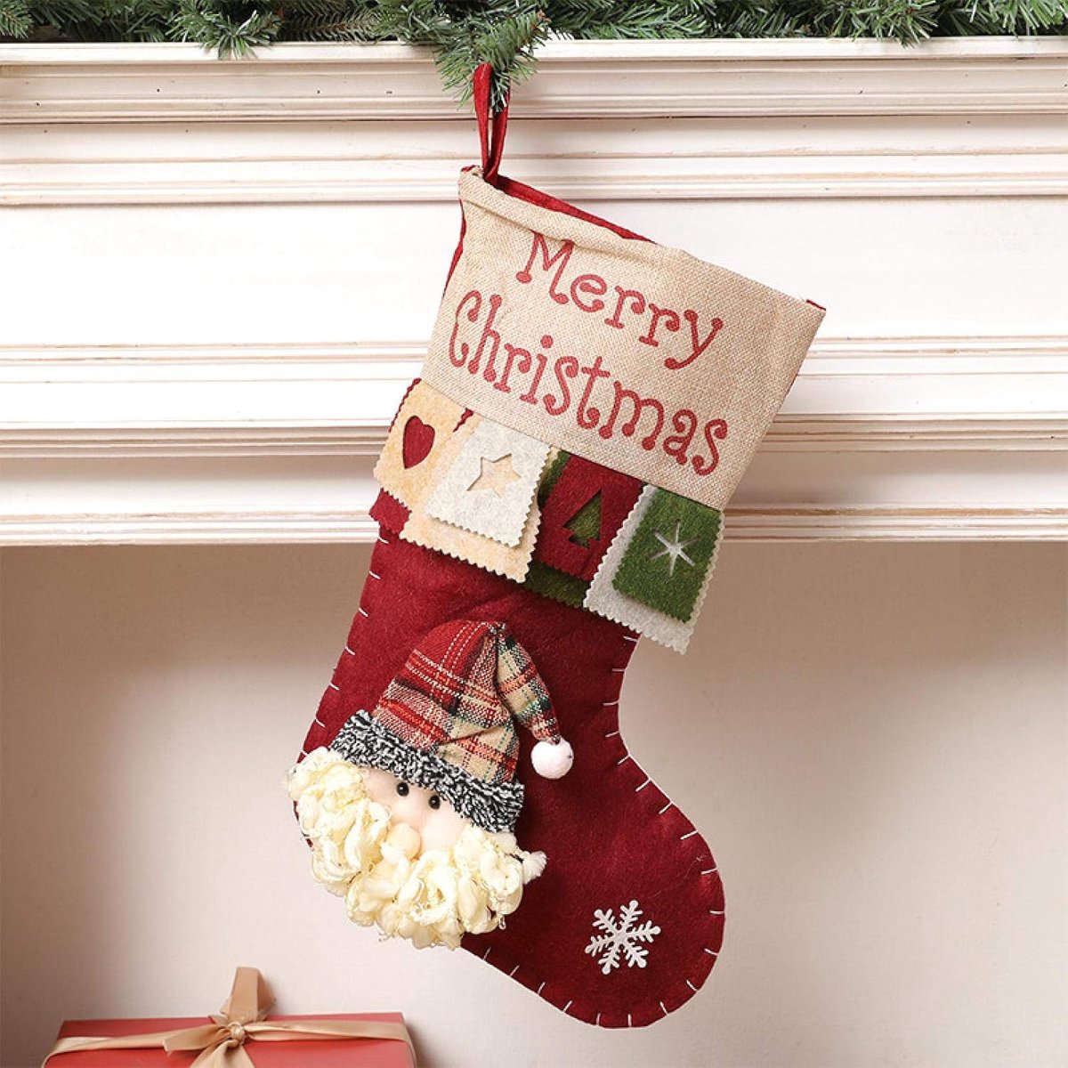 Kousen Kerst Decoraties Oude Man Elk Sneeuwpop Kersttas Gift Bag Candy Bag Hanger 3 Sets
