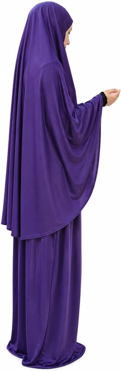 Tweedelig (Khimar + rok), één maat trek op hoofddoek rekbaar lycra ideaal voor elke dag/thuis/werk/reizen/Hajj/Umrah/Moskee/Madrassa/Ramadan/Eid/Gift