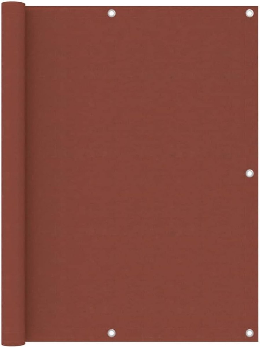 Inkijkbescherming voor balkon, 120 x 300 cm, van Oxford-weefsel, inkijkbescherming voor terras in terracotta-rood, waterdicht, met aluminium ogen en bevestigingskoord