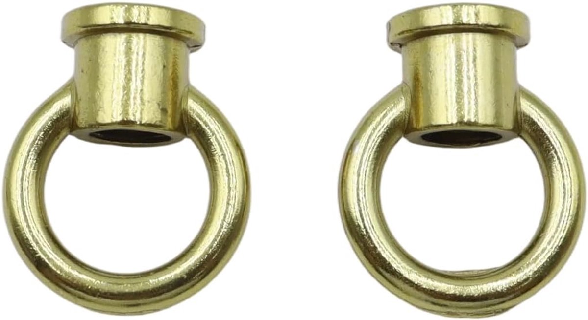 2 stuks oogmoeren, bar tegenhanger lichte dragende haak, 29 x 35 mm M10 draad ringvorm vrouwelijke lus voor hanger lamp kroonluchter, goud