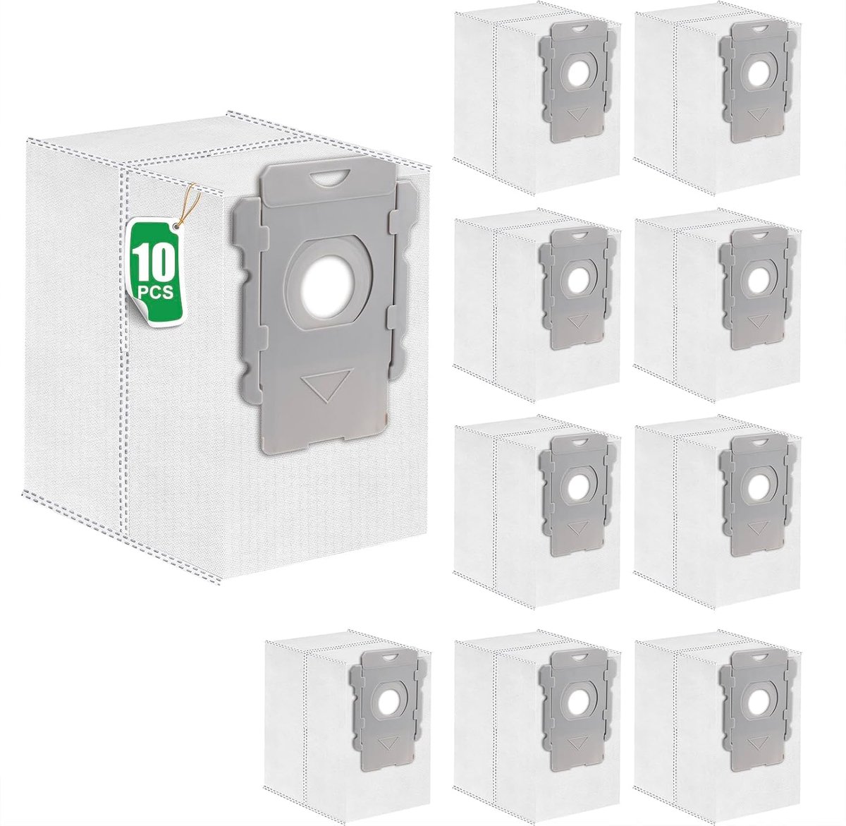10 Stofzuigerzakken voor iRobot Roomba 105 Combo/Vac, Plus 405 Combo/505 Combo, i7/i7+, i7Plus, i8/i8+, i3/i3+, i4/i4+, i6/i6+, j7/j7+, s9/s9+,s9Plus-Vervangzakken voor Reinigingsstation