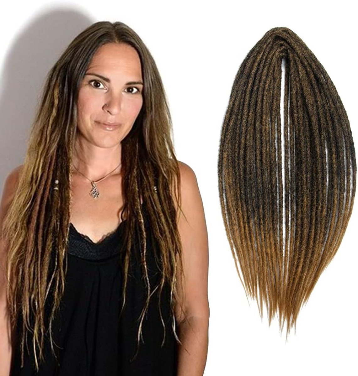 20 Inch 10 Strengen/Pak Synthetische Double Ended Dreadlocks Extensions Dunne 0,6 cm Gehaakte Gevlochten Haar Zachte Dreadlocks Reggae Hiphop Hippie Stijl, MT1B/27#