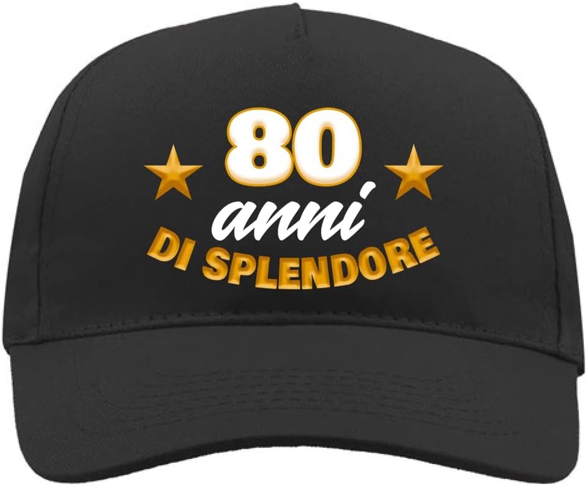 80-jarige hoed voor heren, opa, gepensioneerden, verjaardag, gadget, cadeau, glans 80 jaar, 80 jaar oud, Eén maat