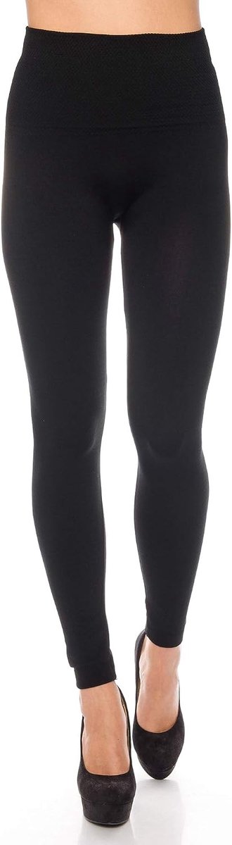Thermo-legging voor dames, gevoerd met fleece aan de binnenkant, basic ondoorzichtig