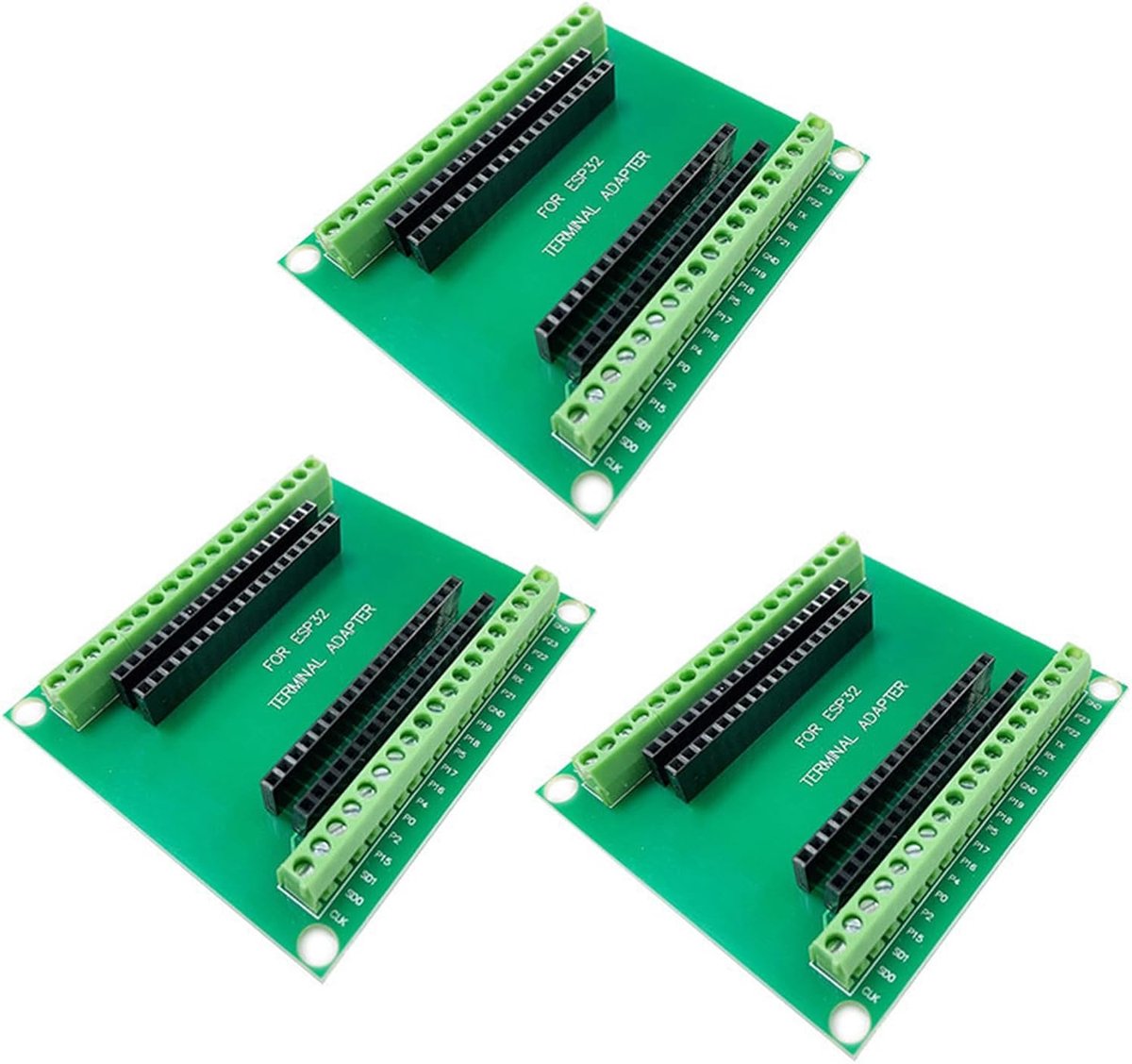 3 stuks ESP-32 Breakout Board, GPIO 1 in 2 voor 38-pins versie, ESP-32 moederborden ontwikkelingsbord, pin-afstand 22,5 mm, voor 38-pins ontwikkeling