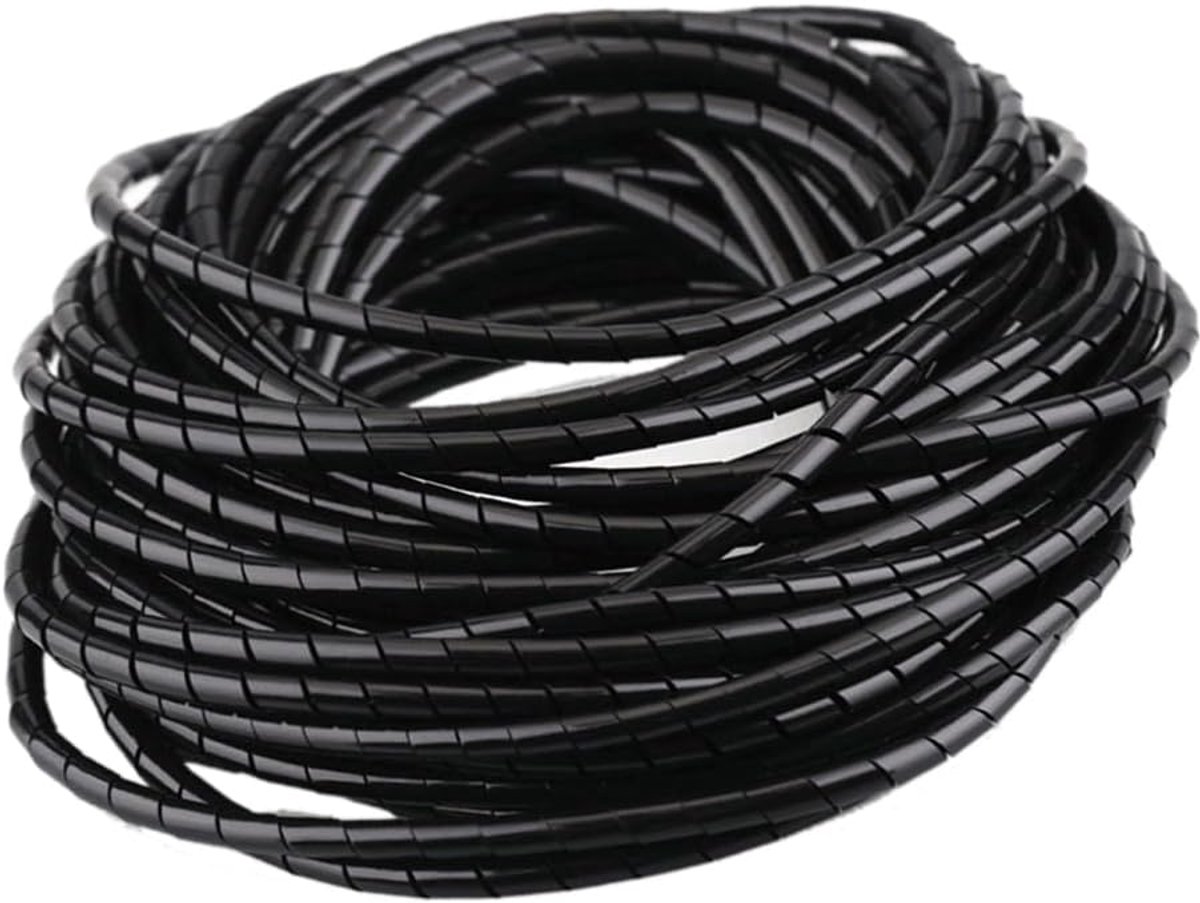 Kabel opgeruimde mouwen 6 mm kabelmanagementhoezen cutable kabelorganisatoren flexibele spiraalwikkelkabel beschermer cover voor televisie, computer thuis en op kantoor, zwart 12 m