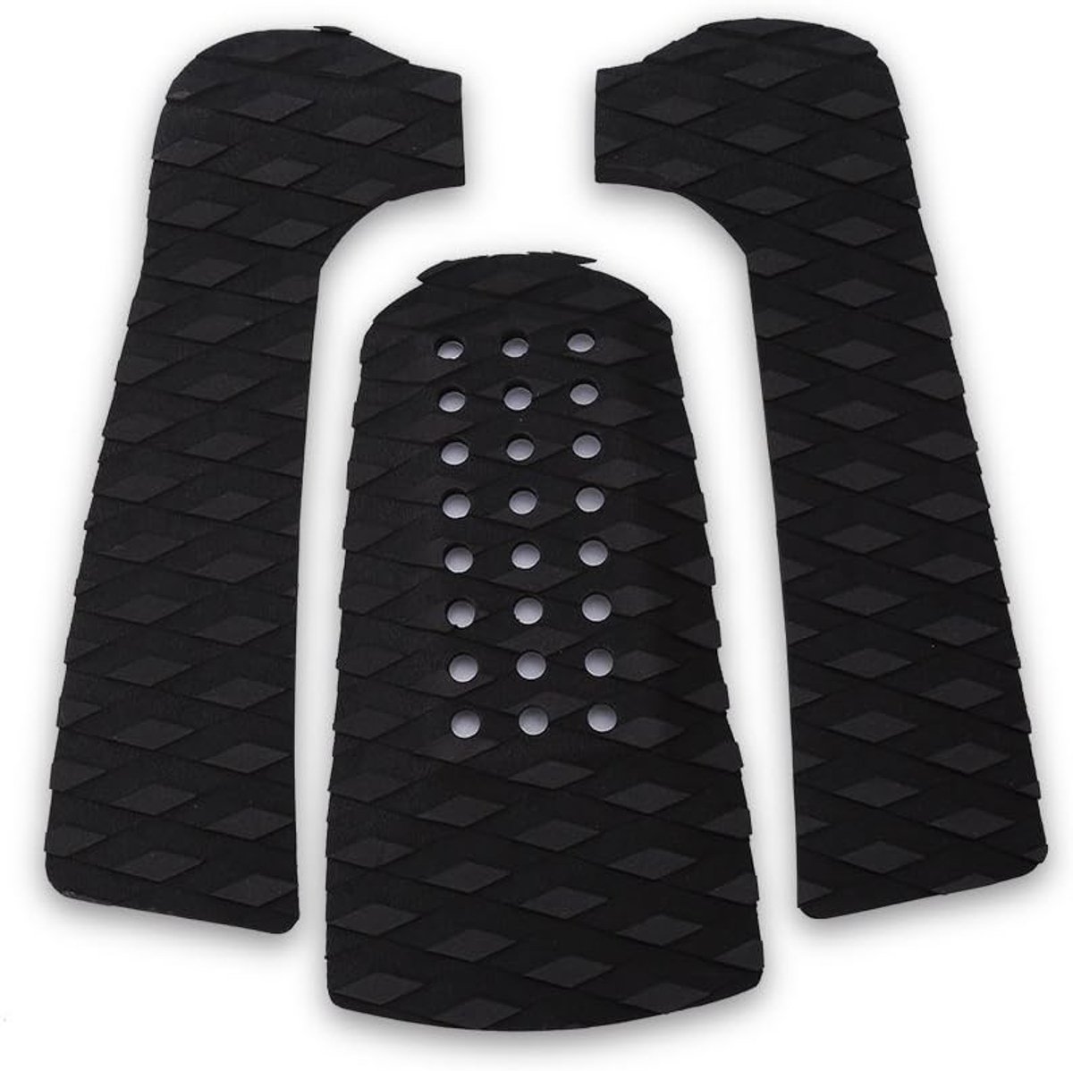 Pad, 3-delige antislip tractiepad Tailpad Deck Grip voor surfplanken, surfen of skimboarden(zwart)