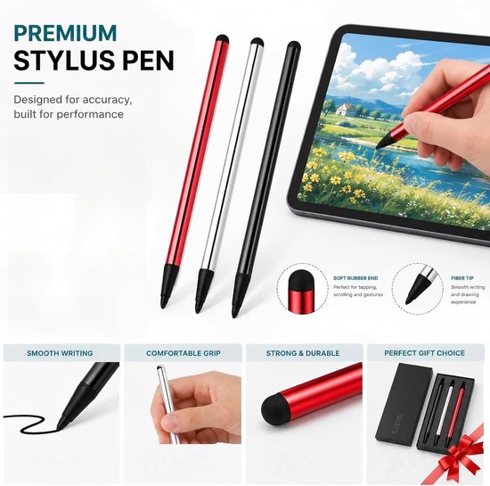 9 stuks universele stylus capacitief touchscreen - stylus voor touchscreen - geschikt voor tablets, mobiele telefoons, touchscreen-apparaten en spelconsoles — afbeelding 5