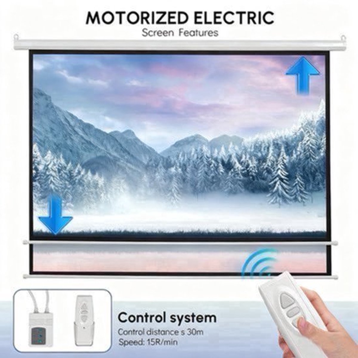 Elektrisch Ultra Short Throw Projectiescherm – Projectiescherm – Beamerdoek – Home Cinema Scherm – ALR Scherm – 213 cm 4:3 – Ambient Light Rejecting – Metalen Frame