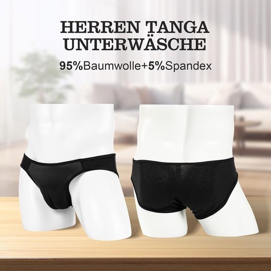 Crossdresser Slipje Katoen Sexy Gaff Tucking Ondergoed Transgender Slips Sissy Lingerie (zwart, XXL), zwart, XXL — afbeelding 2