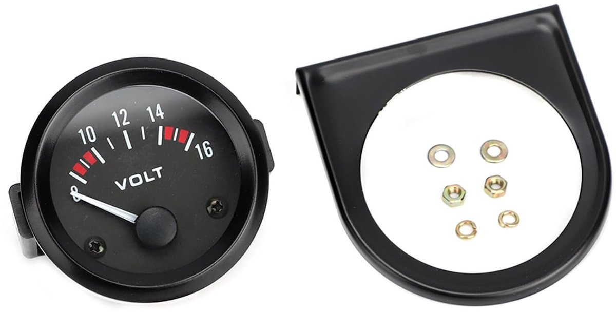 12V Auto Universele Meter 52 Mm / 2 Inch Spanningsmeter voor Autovoeding, Hoge Gevoeligheid Spanningstester met Wit Licht, Gemaakt van Aluminiumlegering, Geschikt voor de Meeste