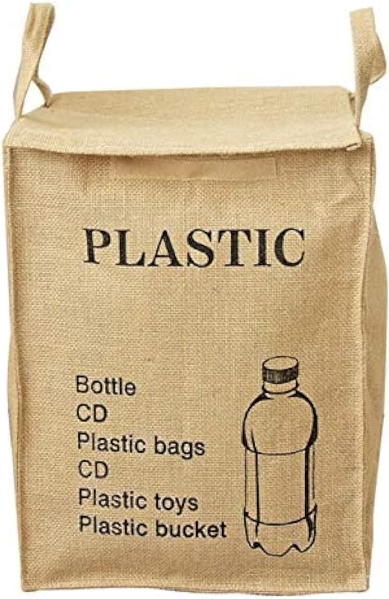 Recyclingzak voor thuis, keuken, kantoor, natuurlijke stijl, afvalscheiding, recyclingmanden