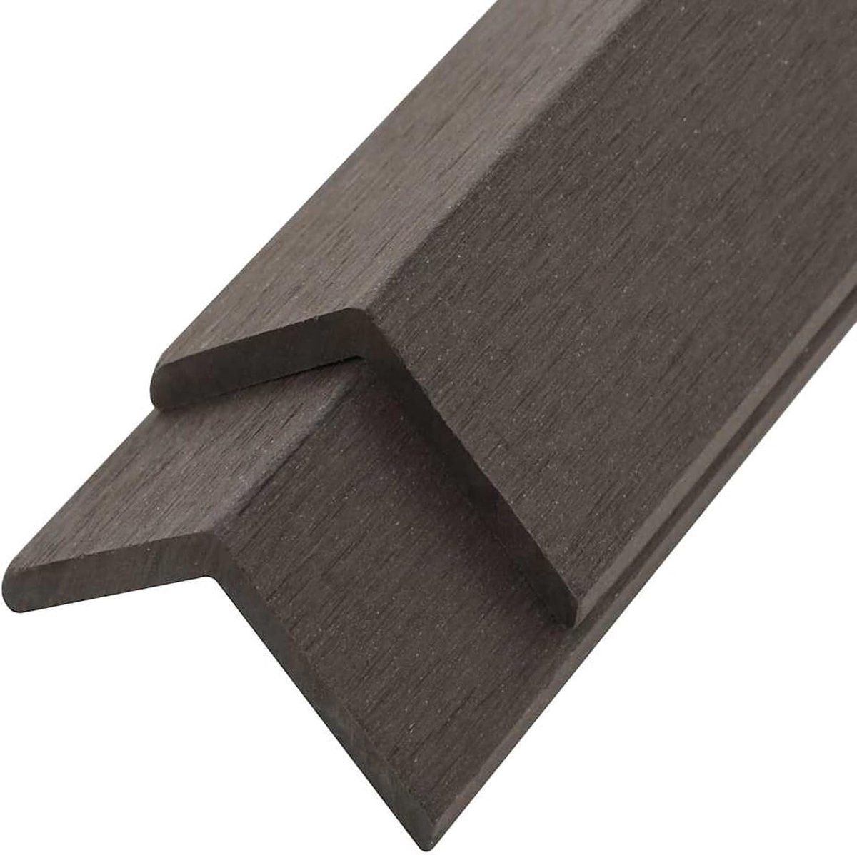 Yorten Terrashoeklijsten 5 st. WPC 170 cm afsluitstrip weerbestendig 170 x 4,5 x 4,5 cm (L x B x H) (donkerbruin)