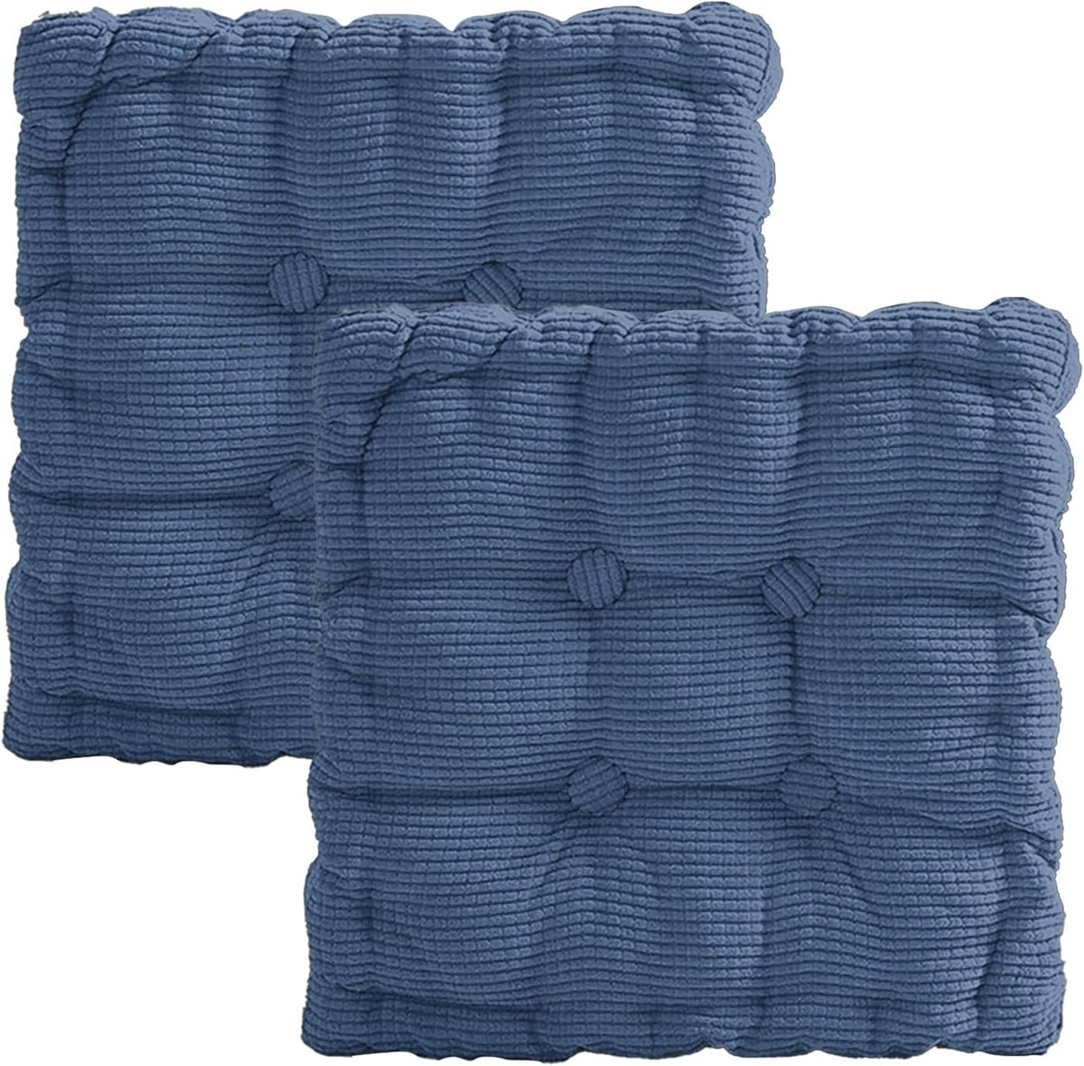 40 x 40 cm, set van 2 voor stoel en vloer, dik gewatteerd kussen met 100% PP-katoenen vulling, vierkant stoelkussen voor binnen en buiten, vloerkussen voor bank, tuinstoel en eetkamer