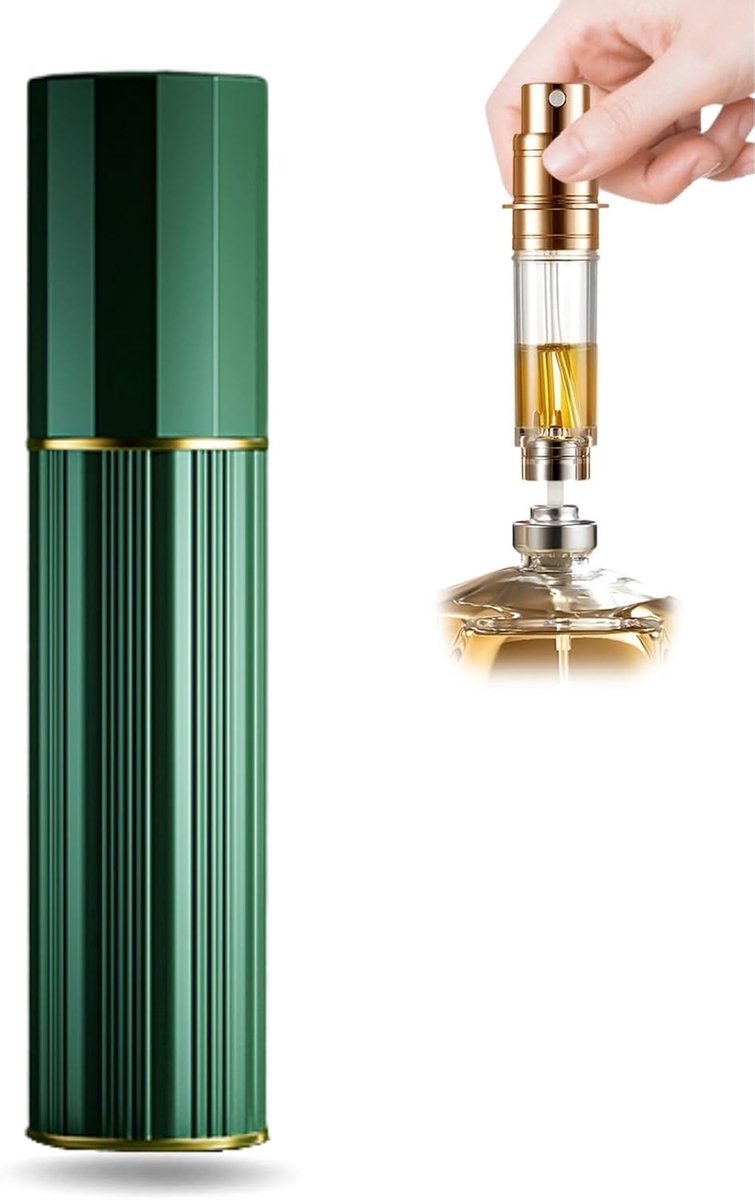 10 ml parfumverstuiver, navulbaar, reisfles om te vullen, spuitfles, klein, voor parfum (groen)