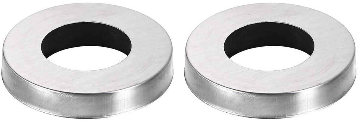 2 stuks kraanafdekking voor kraangat, roestvrijstalen rozet met afdichting, 41 x 21 x 7 mm