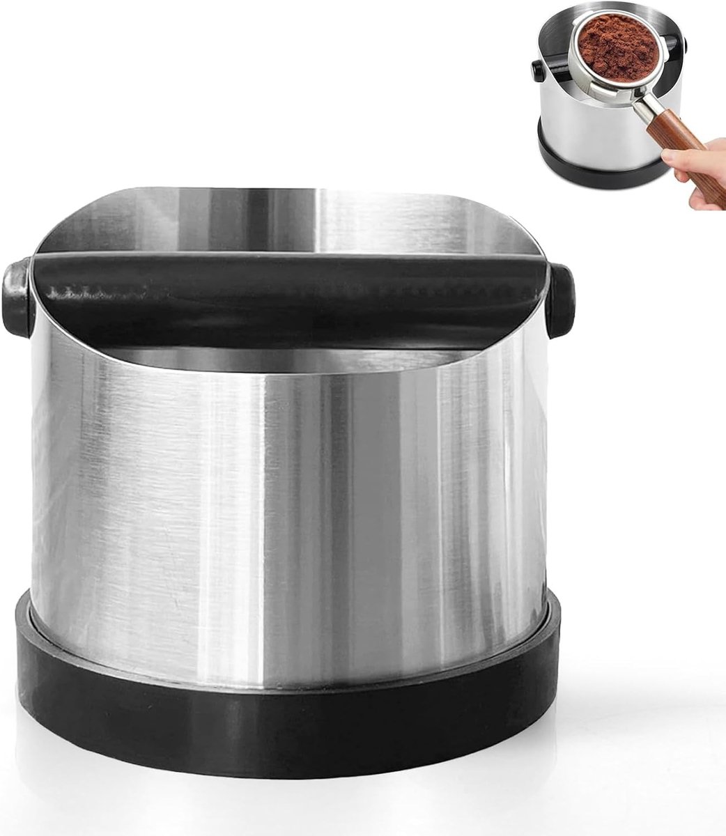 RVS Espresso Knock Box voor Koffiedik - Afneembare Container voor Keuken, Café en Kantoor - Ideaal voor Barista en Koffieliefhebbers