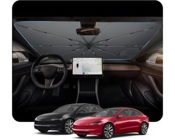 Voorruit, voor Tesla Model 3 2018-2026, pull-cord-parasol, nanosiliconen coating, uv-bescherming, hittebescherming, opvouwbare autozonwering