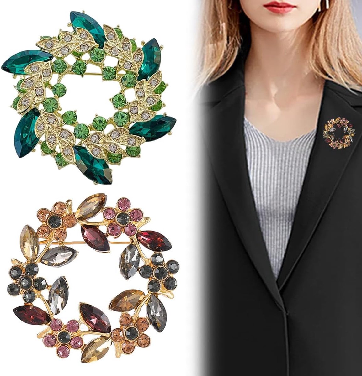 Broches voor dames, reversspeldjes mode legering bloem, dames kristal broche, voor dames mantel jurk kleding broche badge