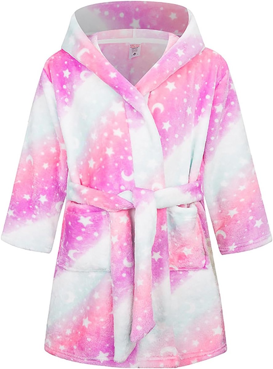 Badjas voor jongens, zachte en warme badjas voor kinderen, flanellen fleece badjas met capuchon voor kinderen