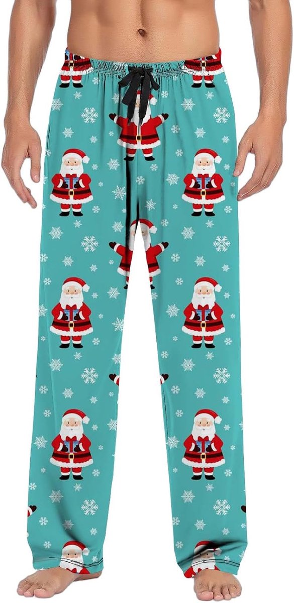 Kerstpyjama voor heren, vrijetijdspyjama met trekkoord, kerstbroek