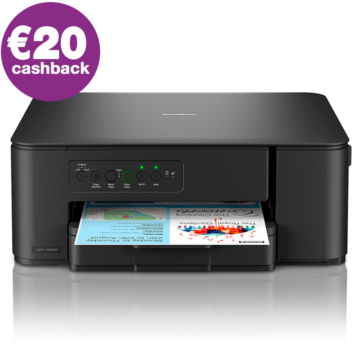 Brother DCP-J1260W - Multifunctionele Inkjetprinter - A4 - 1200 x 6000 DPI - 16 ppm - Wifi - Zwart