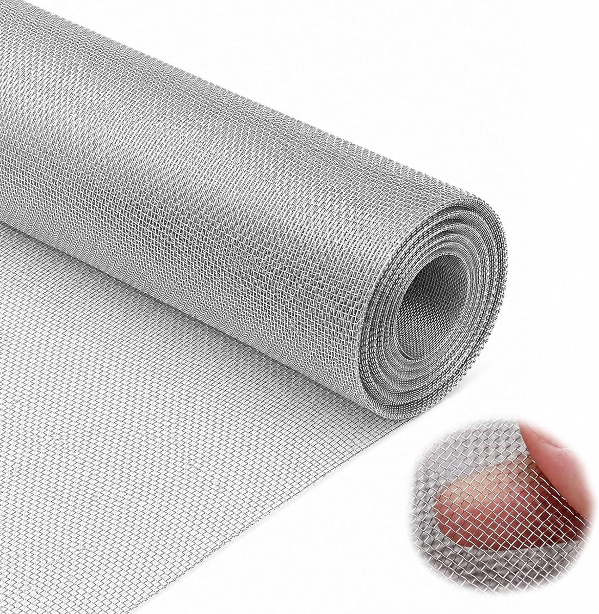 Fijnmazig 40 x 300 cm, 304 roestvrij stalen rooster 1 mm maasbreedte, roestvrij staal draadgaas, muizengaas vliegengaas, woelmuisrooster voor kelderramen, ventilatie, verhoogd