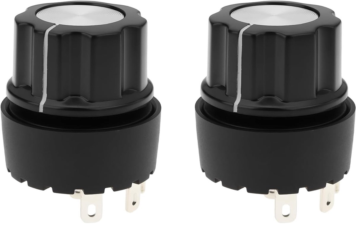 Rotary switch 6 pin 5 snelheid - geschikt voor kleine huishoudelijke apparaten - 2 stuks - eenvoudig te installeren