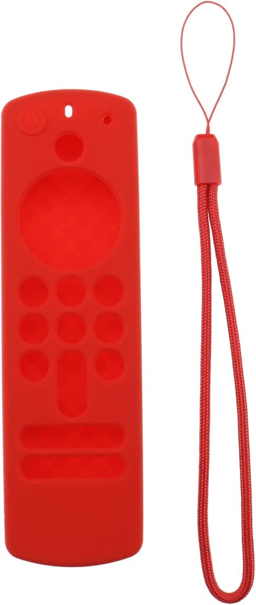 Afstandsbediening beschermhoes met handlus - silicone - compatibel met Alexa Voice Remote 2021 - Fire TV Stick 4K 2021 - rood