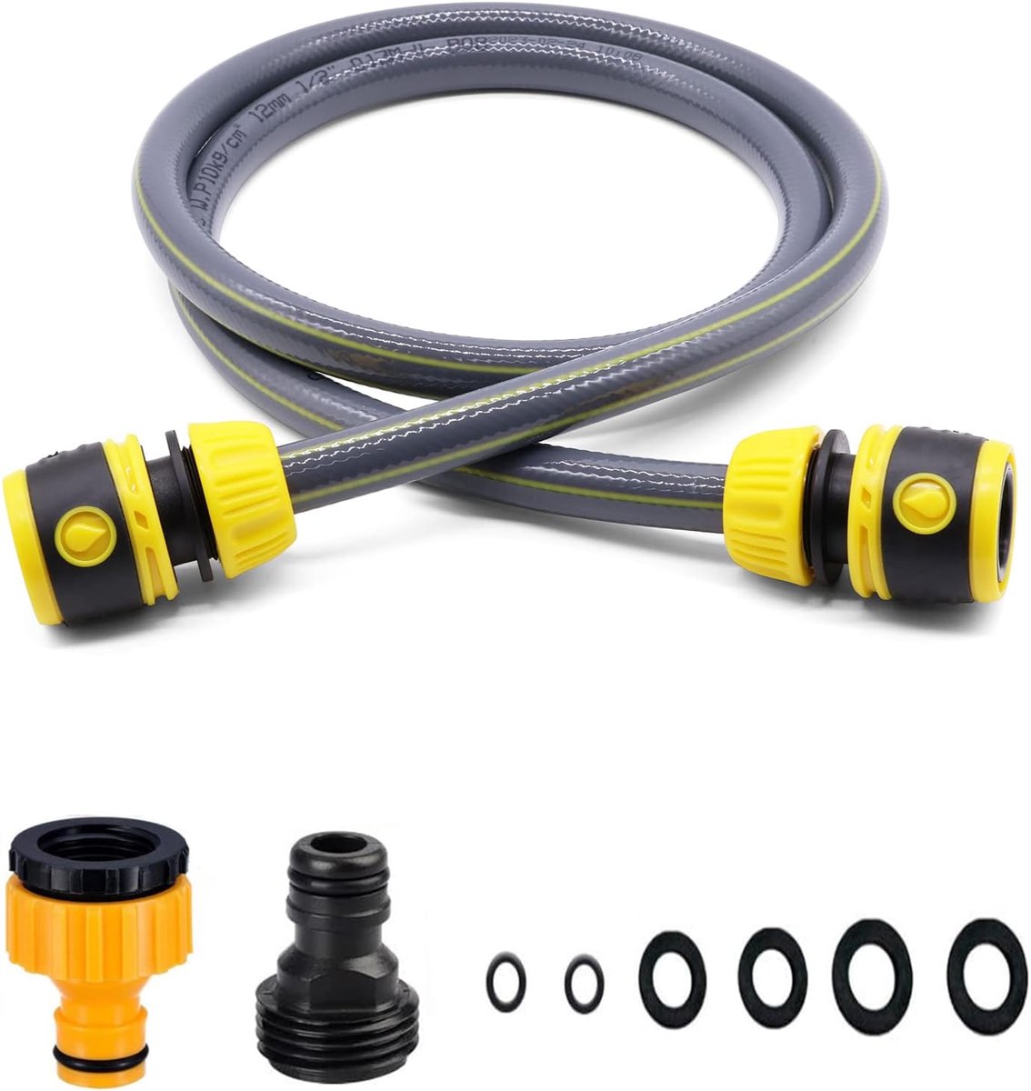 Tuinslang aansluitset 3/4" - kunststof - met 2-in-1 kraanadapter - inclusief 1,5m slang