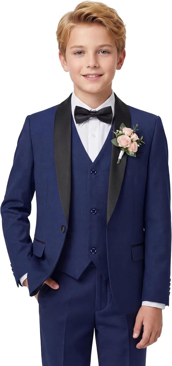 Suits 5-delige smoking pak set pagina jongen 4-14 jaar voor bruiloft