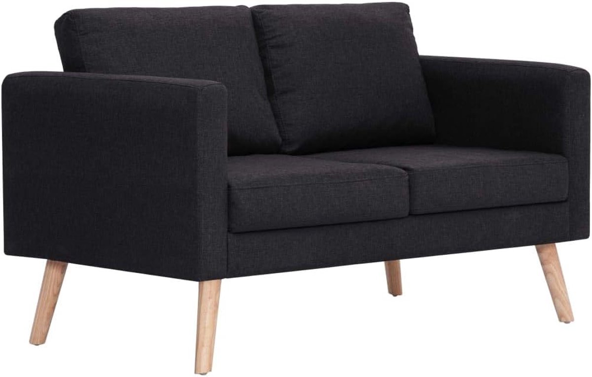 2-zitsbank met houten frame, slaapbank, tweezitsbank, kleine bankstel, bedsbank, 116 x 70 x 73 cm, met 2 rugkussens en 2 x zitkussens