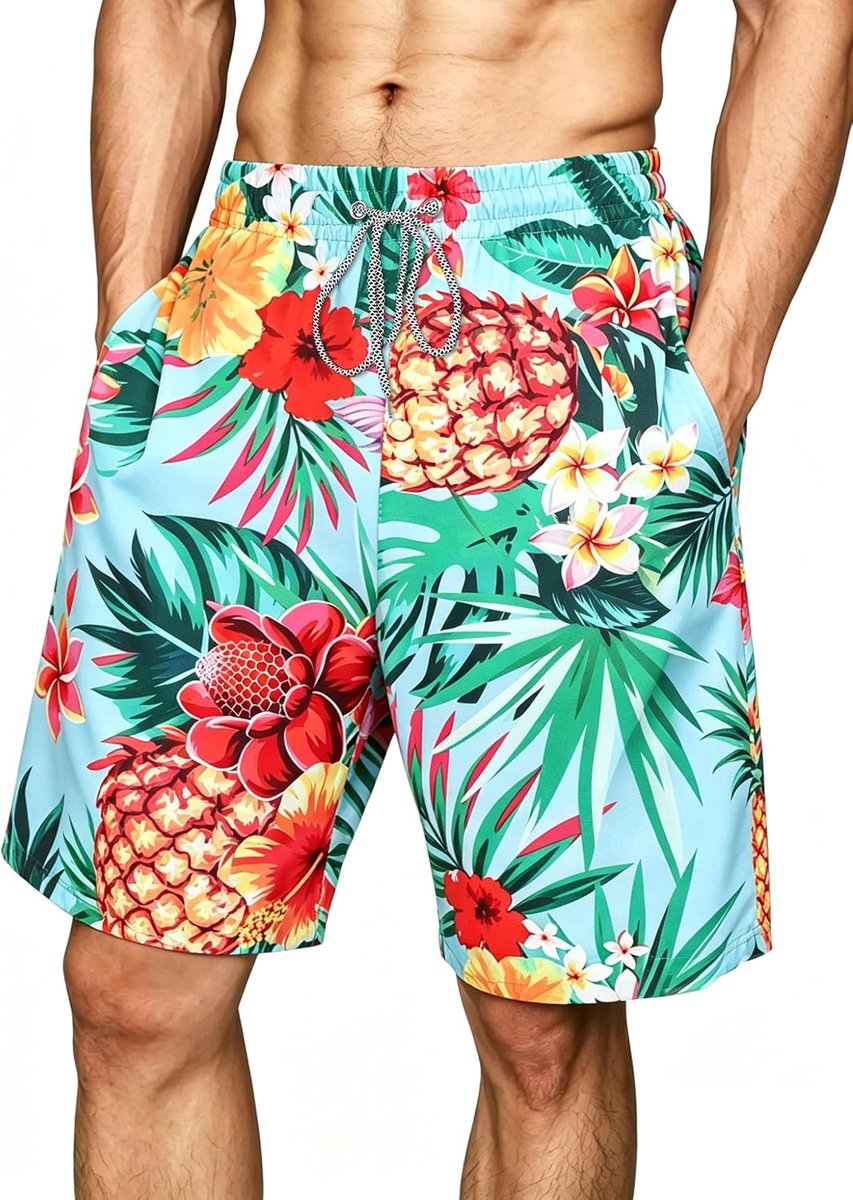 Shorts voor strand- en zomervakantie, met mesh voering en zakken (S-4XL)