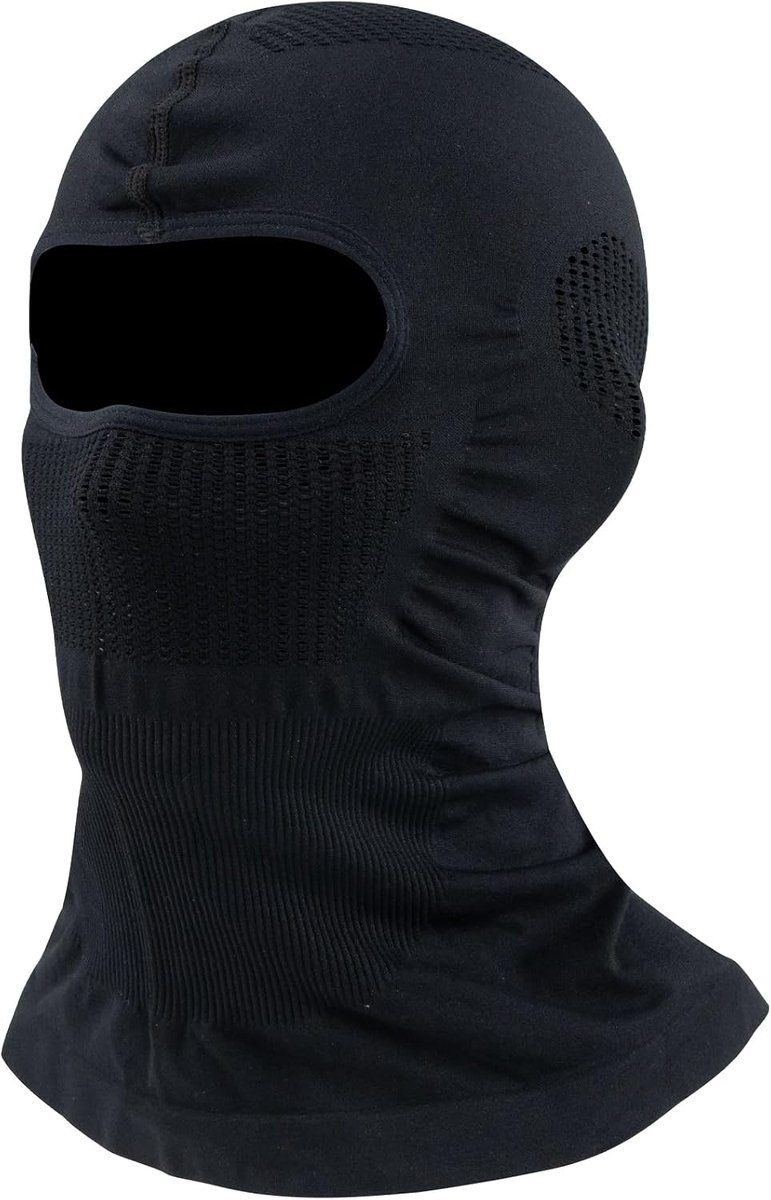 Bivakmuts Ski Gezichtsmasker Ademend Knit Volledige Gezicht Bivakmuts Gezichtsmasker Mannen/Vrouwen voor Motorfiets Fietsen Hardlopen Zwart, Zwart, Eén maat