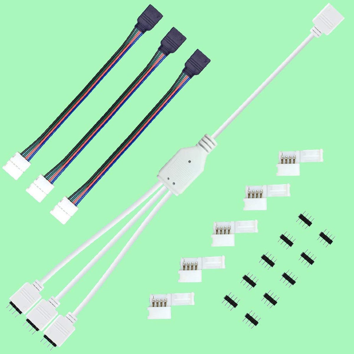 LED Strip Connector Set - 4-Pin RGB - Splitter - 1 naar 3 Aansluiting - Geschikt voor LED Strips