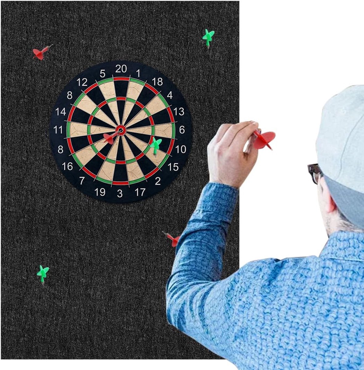 muurbescherming, vilten dartbord muurbescherming, dartbord, zelfklevende dartbordrand, vilten wandtegels, achterkant van kurk voor thuis, club en outdoor