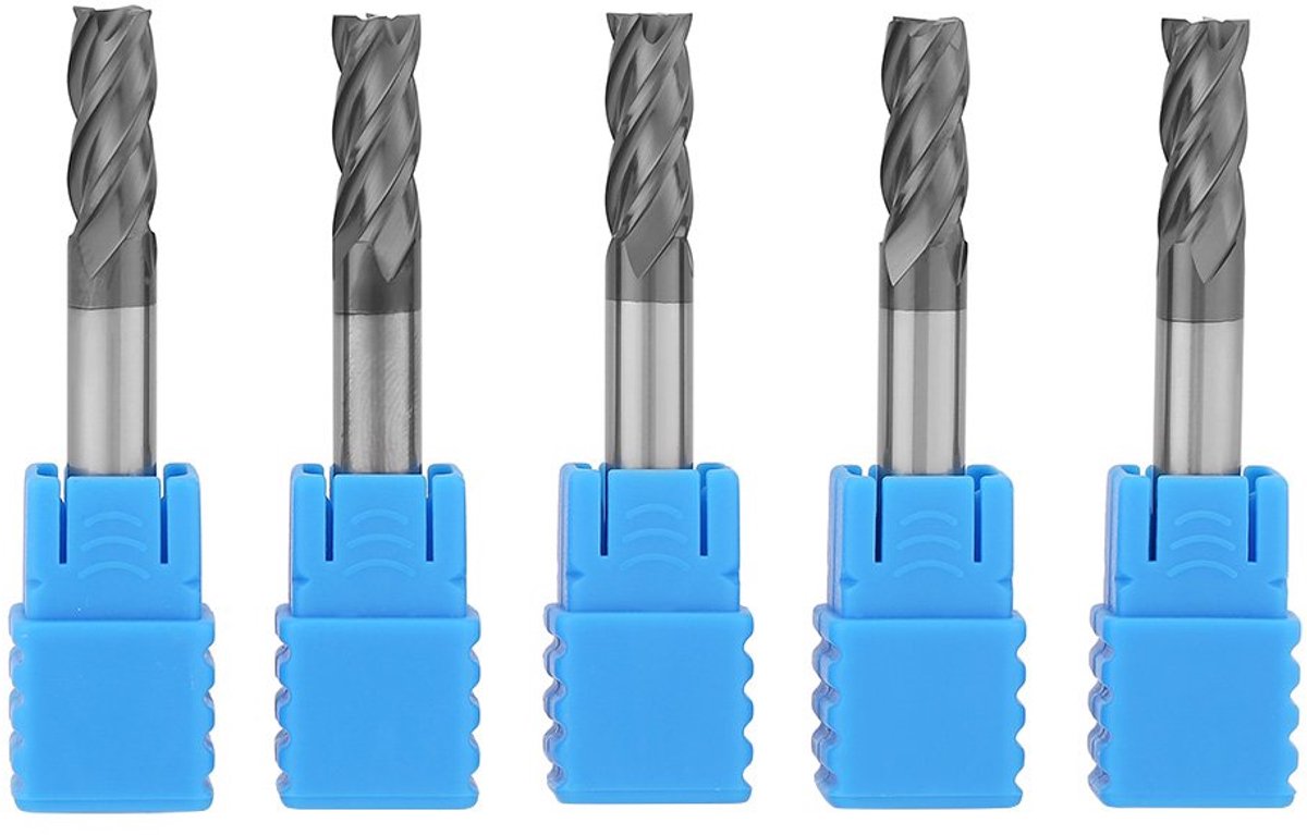 Schaftfräser 6 mm - Hartmetall - 4 snijders - 50 mm lengte - Voor het frezen van gaten en kanten op platen