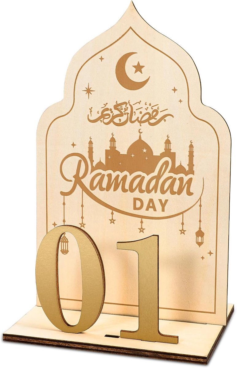 Ramadan kalender 2026 - Houten adventskalender - 30 dagen aftellen - Versiering voor thuis