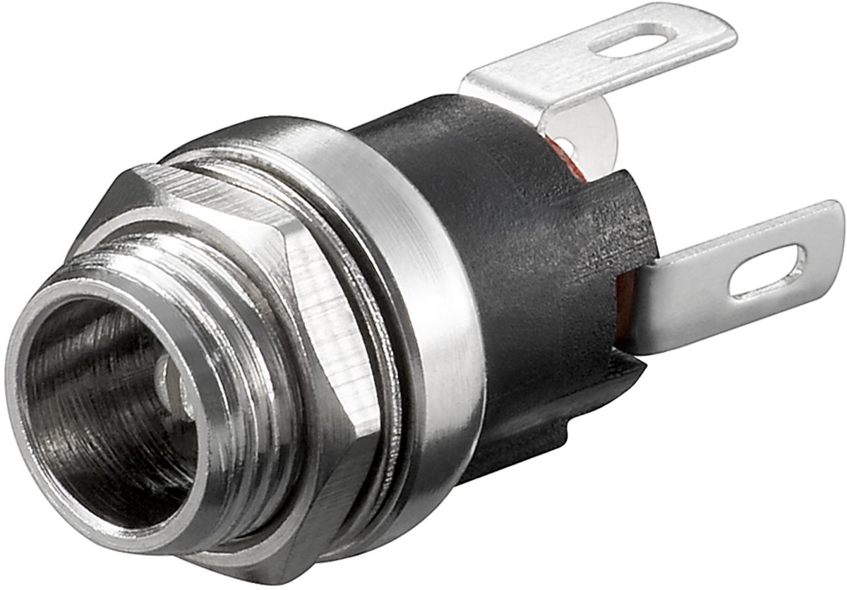 Image of Goobay DC-inbouwconnector, pen 2,1 mm, gesloten constructie met soldeerverbinding