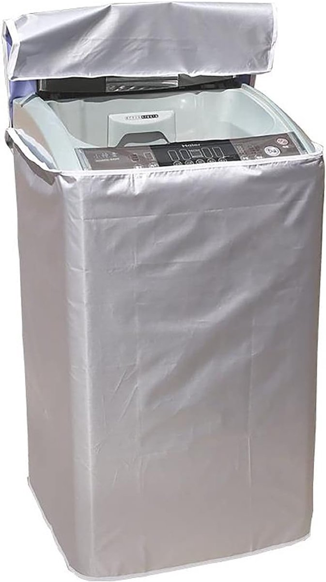 Rolwasser zonnebrandcrème wasmachine cover waterdichte droger polyester stofdicht wasmachine cover zilver (Specification : L)