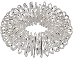 Chi-enterprise Premium massagering voor de vingers, anti-stress, acupressuurring, anti-stress ring, acupressuurring, angxiety ring, 1 x zilver, klein