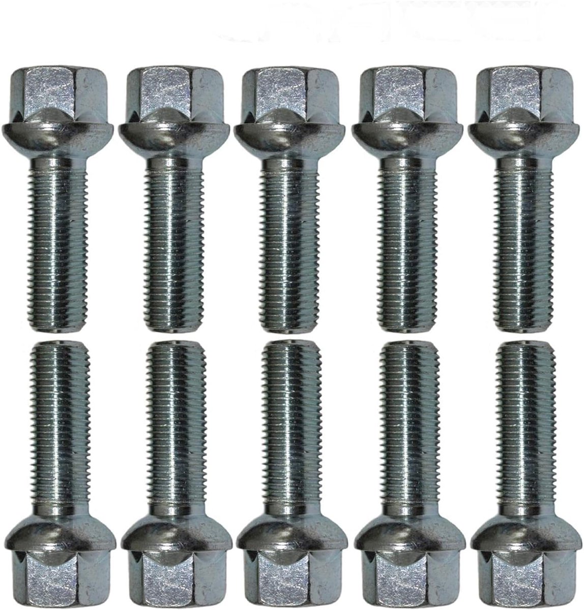 10x Wheel bolts M12x1,5 ball seat R12 45mm | HEX 17mm compatible with Mercedes-Benz 108 109 111 114 116 123 190 201 S 12