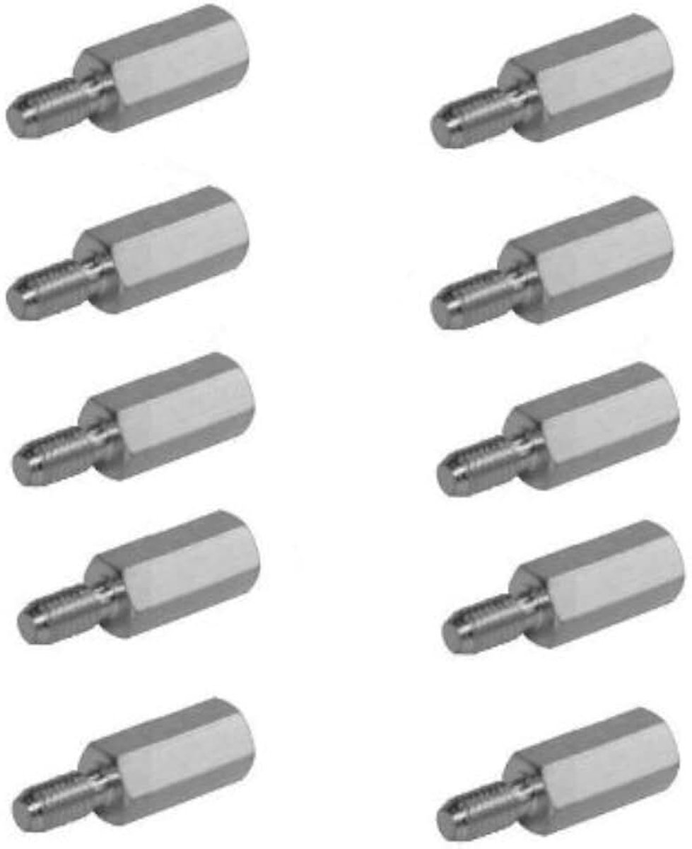 Zeskantige afstandhouders M3x10 I/A, 10 stuks.