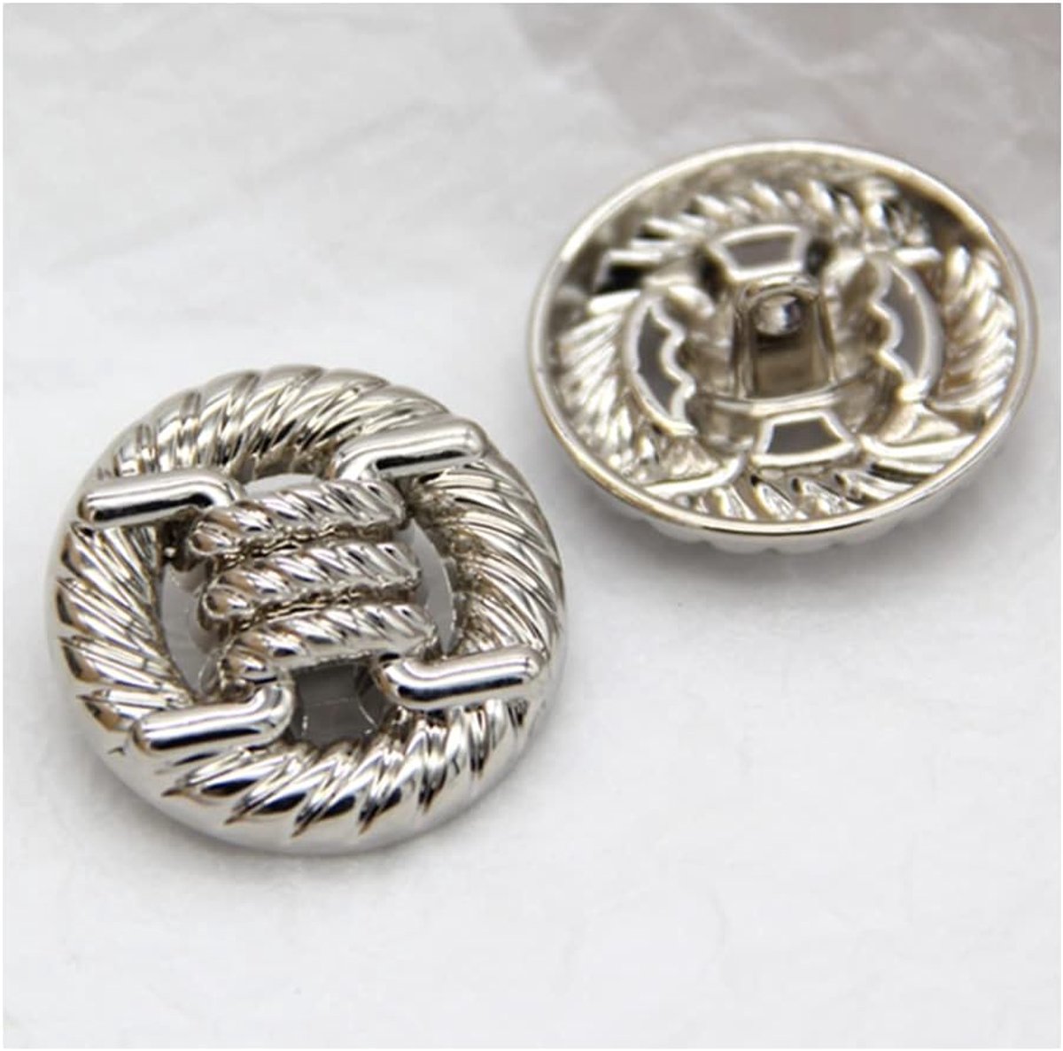 5 stuks ronde legering metalen knopen geknoopte touw hol patroon voor kleding damesjas trui naaien accessoires