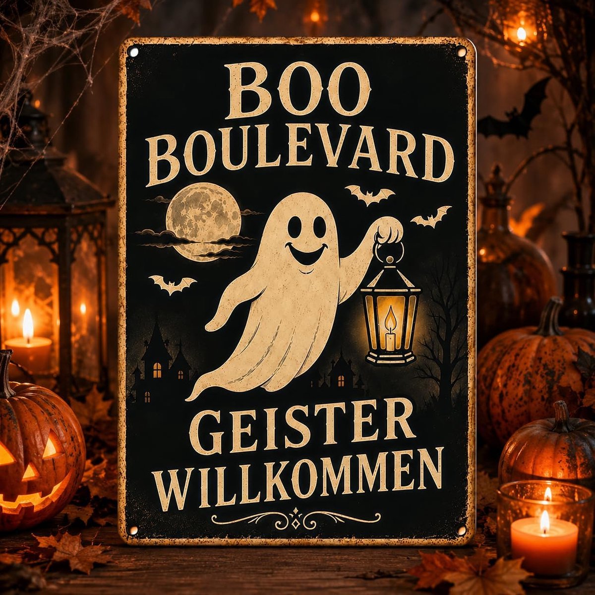 decoratie buiten, Halloween decoratie metalen bord voor deur en tuin