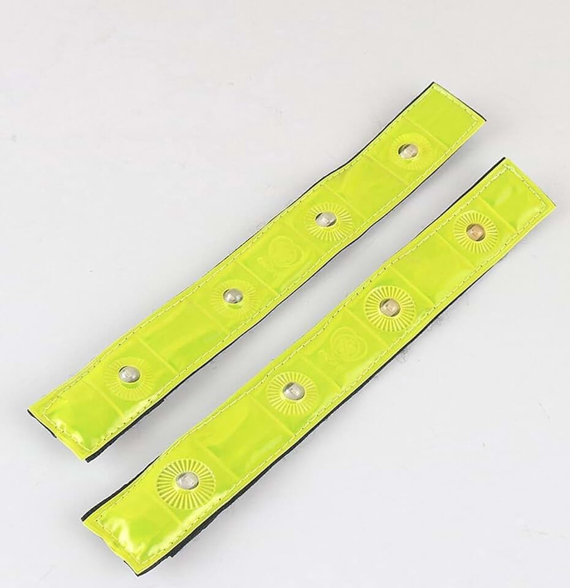 Jonyx - Veiligheidsbanden - Ledverlichting - Hardloopverlichting - Reflectoren - Lichtgevend - Waterdicht - Inclusief batterijen - Geel met rode verlichting - 2 stuks
