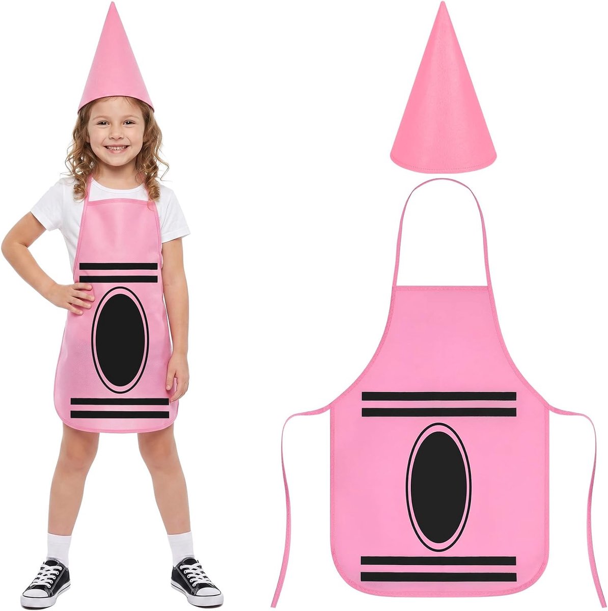 2 stuks kleurpotlood kostuum set kinderen schort puntmuts