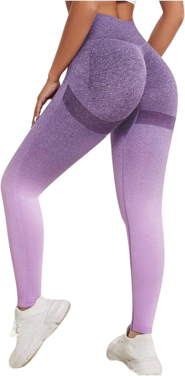 Leggings voor dames met billen, push-up-effect, sportlegging met hoge taille met anti-cellulitis compressie, fitnessbroek voor fitness, yoga en sport
